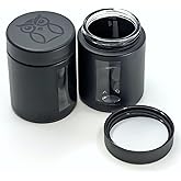 Treehouse Smell Proof Containers (120mL), Jars with Airtight Lids for Herbs, Spices, Coffee and Tea, Air Tight Glass Storage Jars with UV Protection Glass, (Set of 2) (Matte Black)