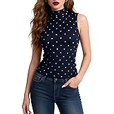 IVOVFANZY Womens Sleeveless Mock Turtleneck Tank Top Slim Fit Shirt Lightweight Layering Tee Casual Office Wear