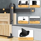 Signstek 152CM 5FT Sliding Barn Door Hardware Kit I Shape Hanger Closet Rail view 3