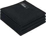 VIVOTE 4Packs Microfibre Cleaning Cloths 380gsm 30x30cm Black