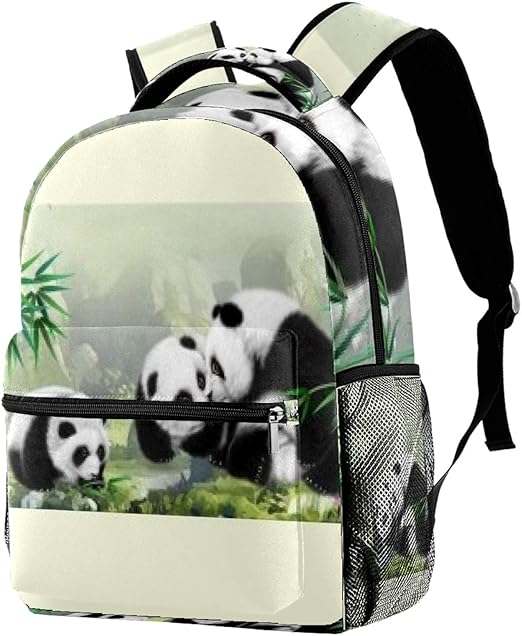 Three Pandas Backpack School Bag Bookbag Hiking Travel Rucksack Amazon