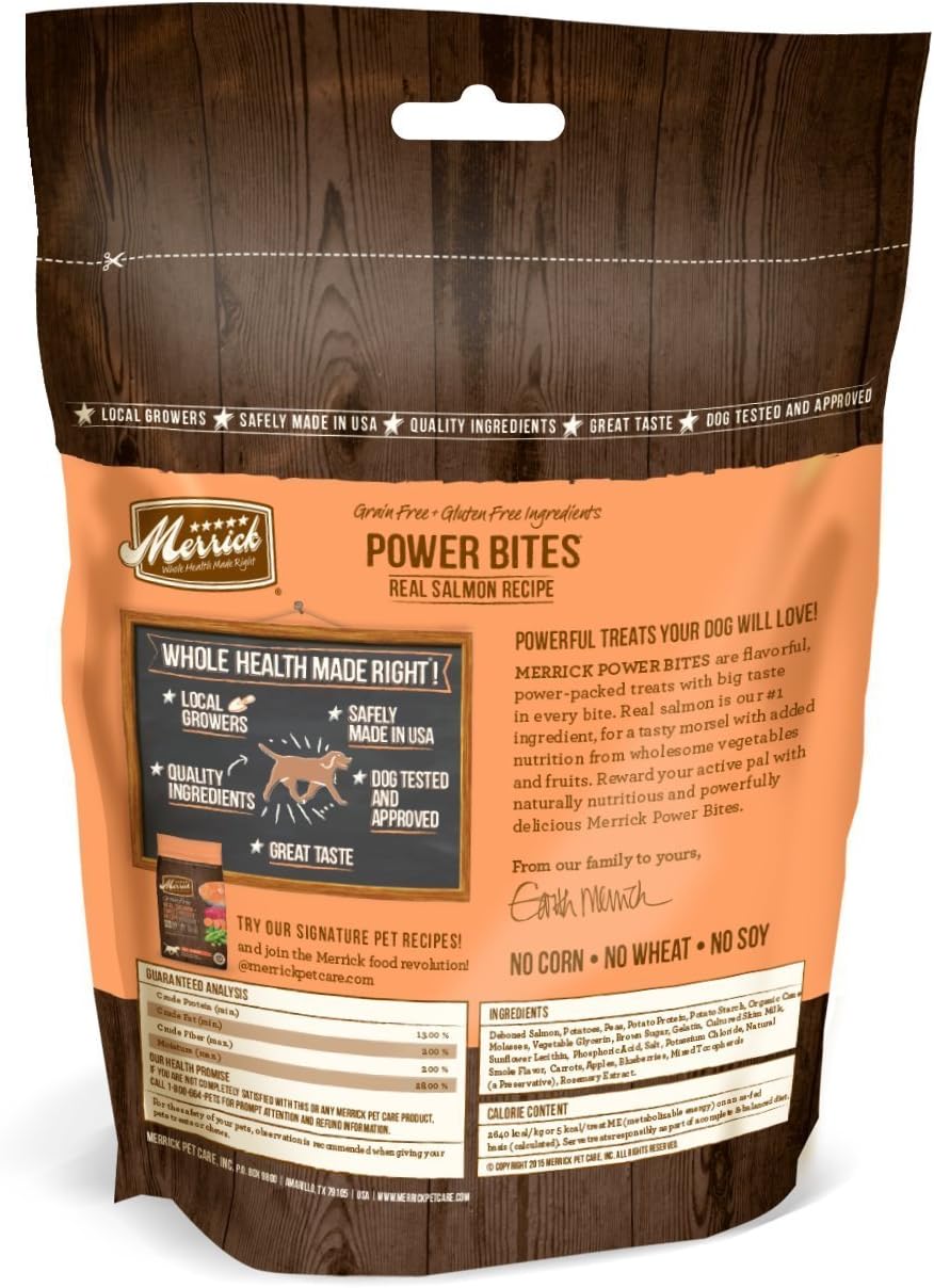 Merrick Grain Free Gluten Power Bites Dog Treats, 6 oz