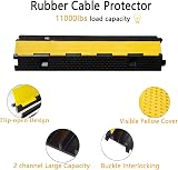 tonchean 2 Channel Rubber Cable Cover Protector Ramp 100x25cm Heavy Duty Floor view 3