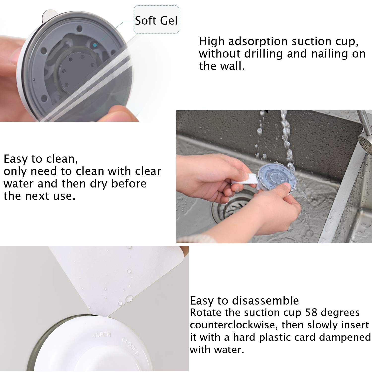 SPSAUCE Suction Cup Hanger, Heavy Duty Towel Rack Bar Toilet Paper Holder Powerful Bathroom Organizer with Suction Cup for Kitchen & Bathroom