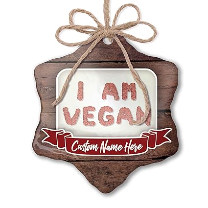 Neonblond Custom Family Ornament I Am Vegan Meat #vegan #ground #beef Neonblond Custom Family Ornament I Am Vegan Meat