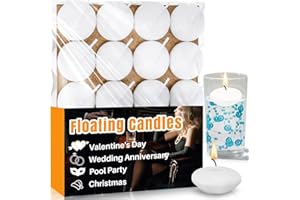 MAQIHAN White Floating Candles - 30 PCS Small Floating Candles for Centerpieces Unscented Dripless Wax Burning for Home Decorations, Weddings, Parties, Holiday, Special Occasions and Christmas