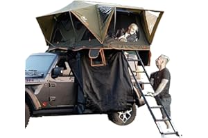 LEADWIN Naturnest Rooftop Tent with 2 Outdoors Moon Chairs for Camping 2-Person,Panoramic Softshell Roof Top Tent with Ladder,Waterproof Tent for SUV Truck Car Jeep,Easy to Set up 20s