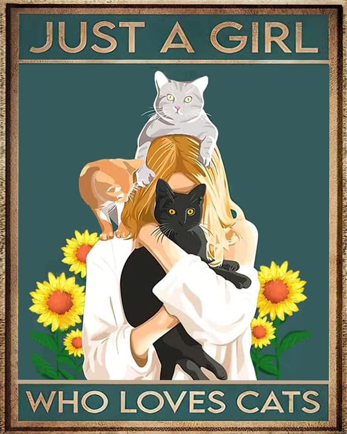 Paintings - TUMOVO Cat DIY Paint by Numbers for Adults - Woman Holding Cats - Poster Canvas Oil Painting by Number Kit Drawing Paintwork for Beginners Kids 16x20inch (Frameless)