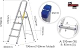 The Workplace Depot 4 Step Aluminium Ladder 150kg Anti Slip Handrail view 8