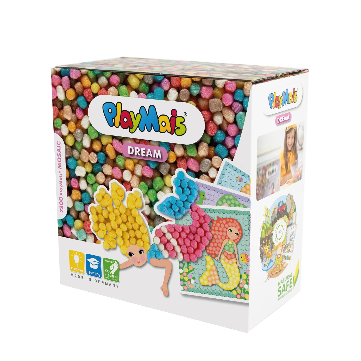 PlayMais MOSAIC Dream Mermaid creative craft kit for girls & boys from 5 years I 2300 PlayMais & 6 mosaic templates with lovely mermaids I stimulates creativity & motor skills I natural toy