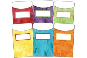 CARSON DELLOSA EDUCATION Carson Dellosa 36-Piece Colorful Library Pockets Bulletin Board Cutouts, Library Pocket Classroom Cutouts for Bulletin Board, Classroom Labels, Library Décor, Reading & Language Arts Classroom Décor