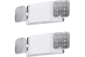 CM MZY Emergency Lights with Battery Backup,Commercial Emergency Light,Two Adjustable LED Light Head Emergency Lighting Fixtures,120-277V AC, UL Certified,2 Pack