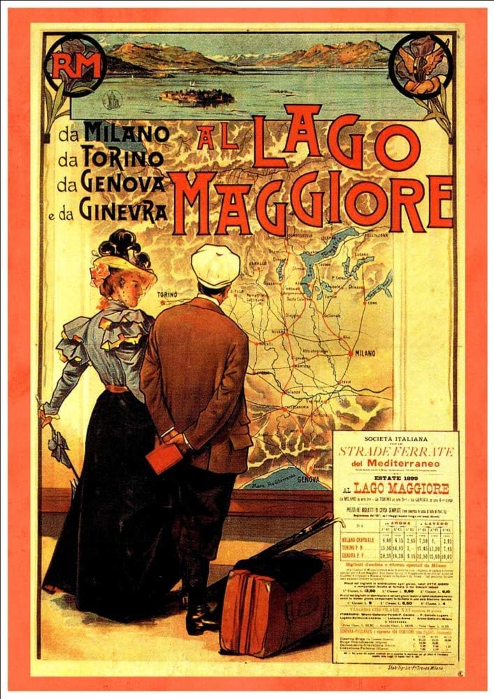 "Al Lago Maggiore, 1899" A4 Glossy Vintage Railway Poster Art Print