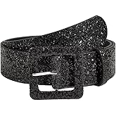 GORGLITTER Women's Rhinestone Cowgirl Belts Bling Western Leather Belt for Jeans Pants