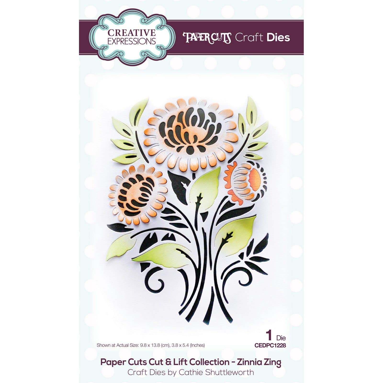 Creative Expressions Paper Cut & Lift-Zinnia-Craft Die, Metal, 9.8 x 13.8 cm