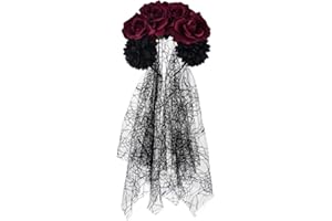 DreamLily Day of The Dead Headband Costume Rose Flower Crown Mexican Headpiece BC40