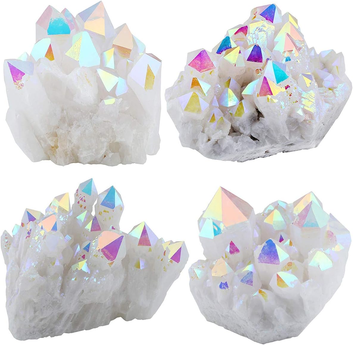 mookaitedecor Titanium Coated Natural Rock Crystal Raw Piece Geode Decorative Stone Natural Piece Gemstone Decoration Sample - Image 4