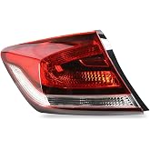 Tail Light Compatible With 2014 2015 Honda Civic Outer Driver Side | 4-Door models,Left side taillight,Rear light,Replace 33550TR0A51