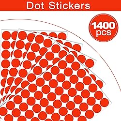 1400 PCS Red Dot Stickers Round Coding Labels