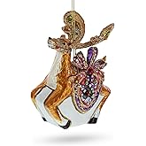 Fancy Reindeer Glass Christmas Ornament