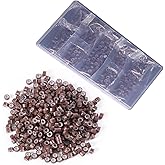 500 PCs Brown Beads Hair Extension-5mm Invisible Link, Boxed Silicone Beads for Salon and Home Use for Beauty Professionals hairstylist Diy Hair Enthusiasts Women