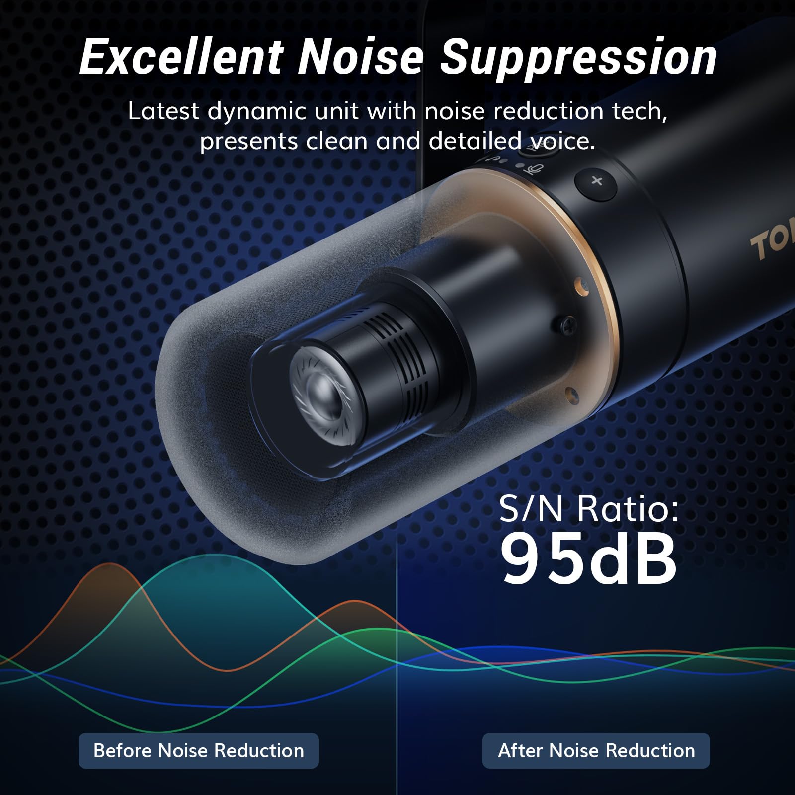 TONOR Dynamic Microphone, XLR/USB Microphone for Podcast, Recording, Streaming, Gaming, XLR Cardioid Studio Mic with Quick Mute, 3.5mm Headphone Jack, Volume Control, Mic with Desktop Stand, TD520