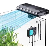 AQUASMITH Aquarium Chiller Fan,Fish Tank Cooler with Temperature Control,Minimum Setting 59℉,Auto Start/Stop,Refrigeration Effect 3-7℉,3-Speed Modes,for Axolotl Seawater Freshwater Coral Grass Tank