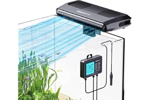 Aquarium Chiller Fan,Fish Tank Cooler with Temperature Control,Minimum Setting 59℉,Auto Start/Stop,Refrigeration Effect 3-7℉,