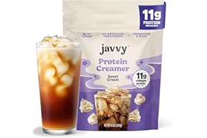 JAVVY Sweet Cream Protein Coffee Creamer - Grass Fed Pasture Raised Collagen - Hair, Skin & Nail Support, Energy-Boosting MCTs, Keto Friendly, Lactose Free & Gluten Free, No Added Sugar, 11g of Protein