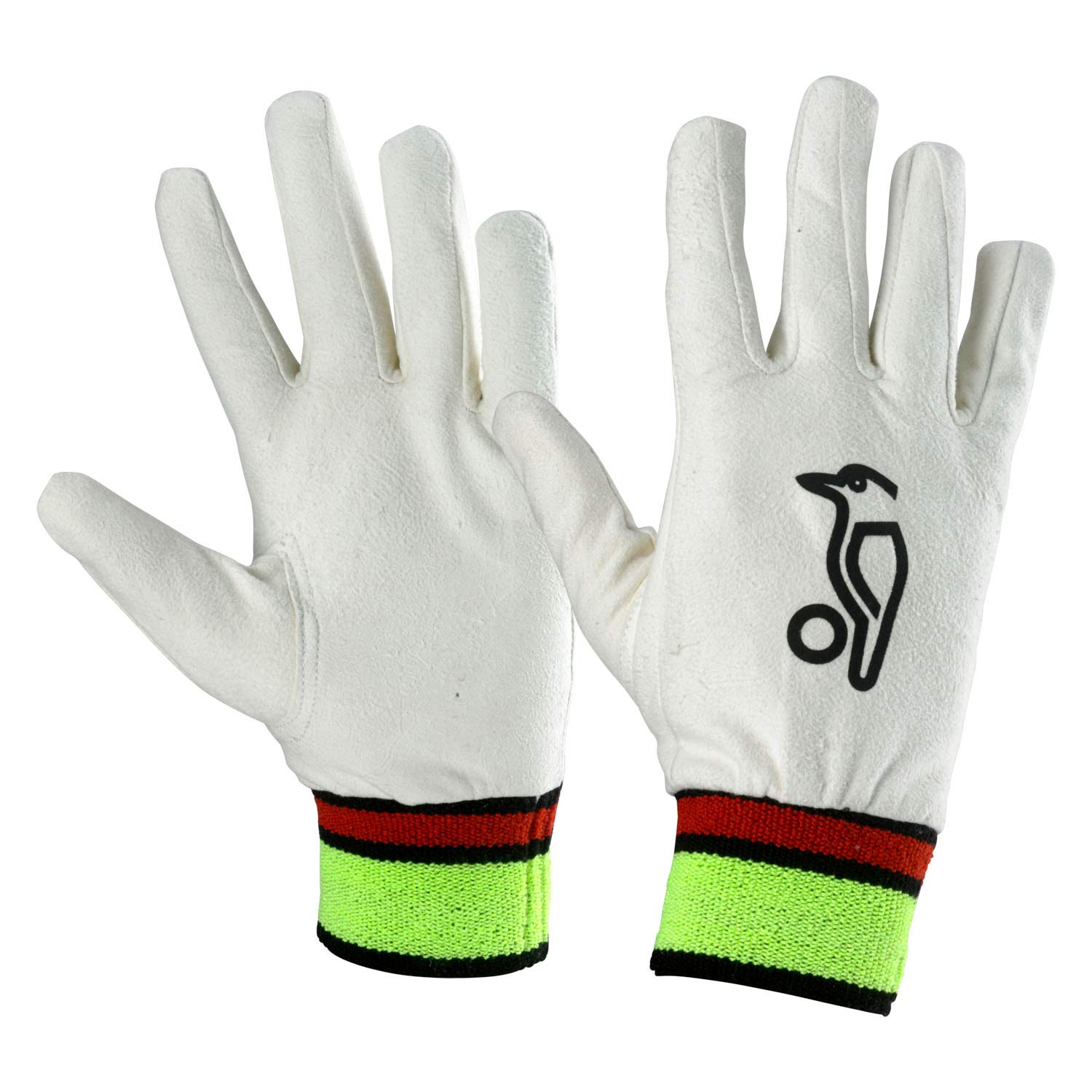 KOOKABURRA Full Chamois Wicket Keeping Inners, Adult,White/Red/Yellow
