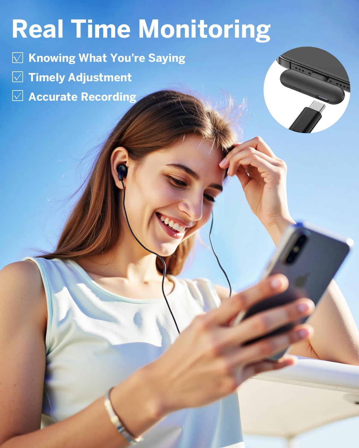Mini Wireless Lavalier Microphone for iPhone/Android/PC/Tablets, Lapel Mics with USB-C/Lightning Plug, AI Noise Cancelling, Magnetic Mic, 40H Battery Life with Charging Case for Stream, Vlog, TikTok