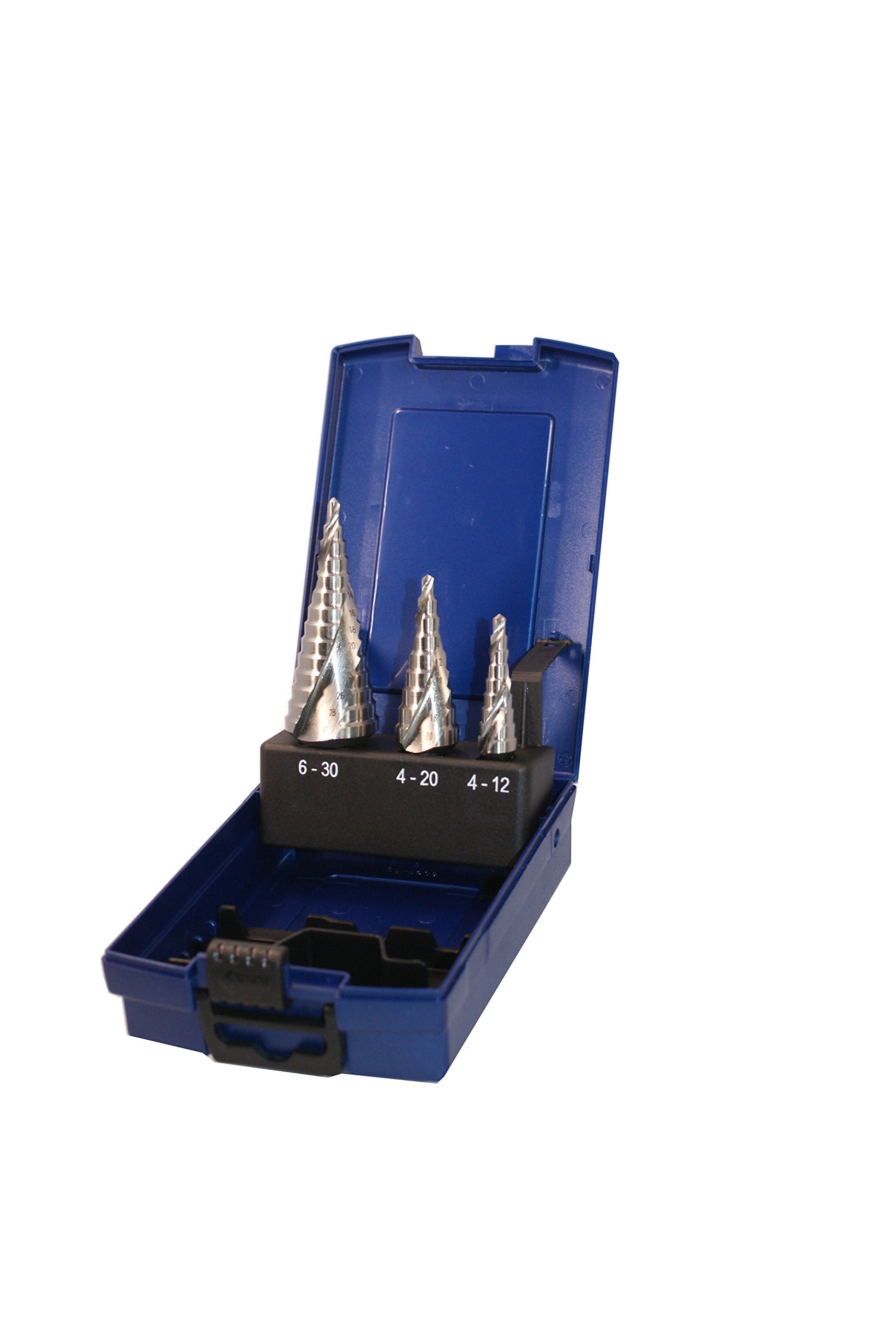 Exact 17334 EVENTUS Step Drill Bit HSS, 3-Piece, 20/4-30 mm 4-12/4-20/4-30 mm