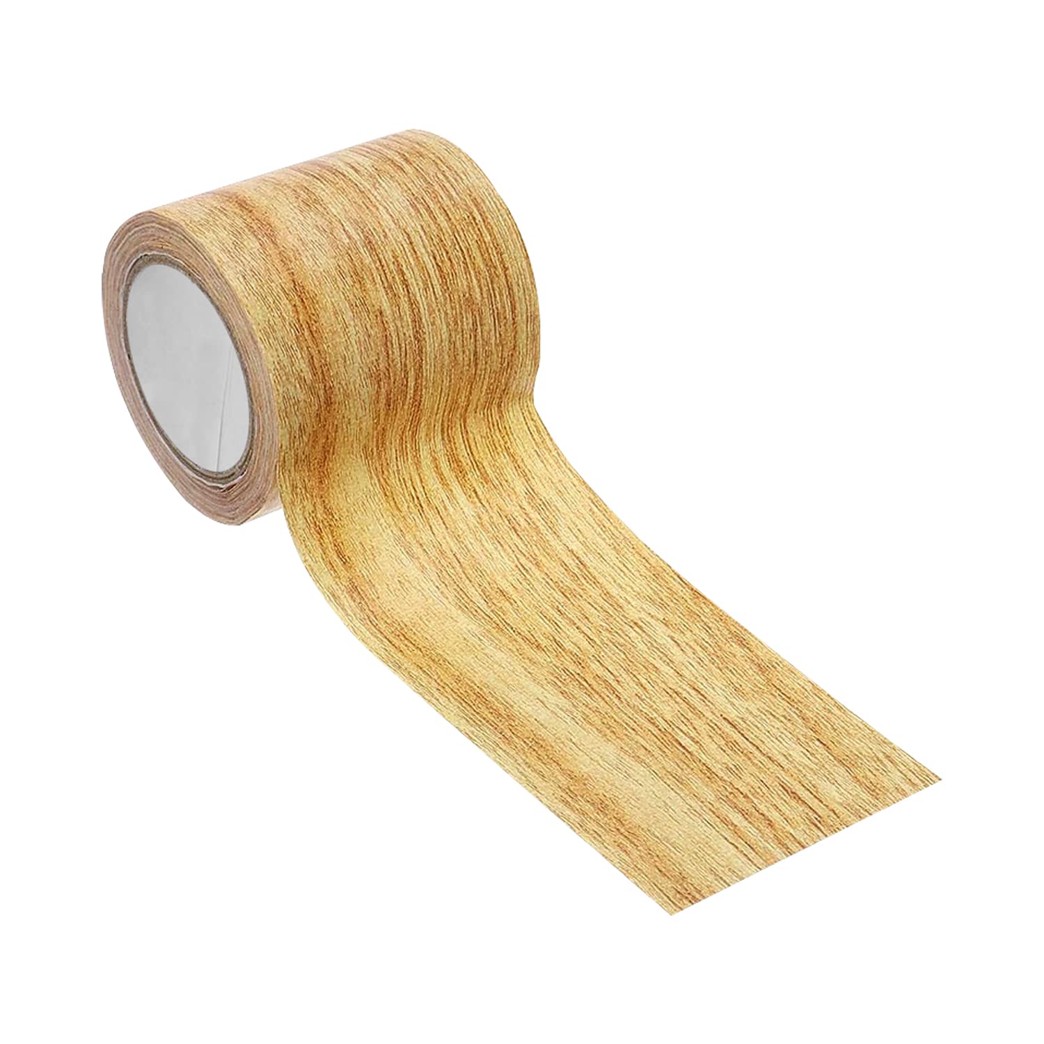 SJUNJIE Imitation Woodgrain Waterproof Scratch Repair Adhensive Floor Wood Effect Duct Tape for Home Furniture Cabinet Seal Door Floor Table Chairs Decorative Borders（golden camel）