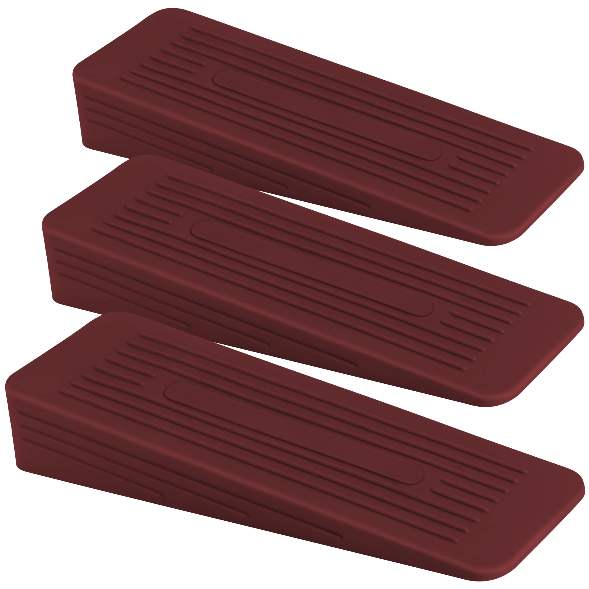 AFFIXERS Door Stop | Door Stoppers for Floor Anti-Skid, Durable, and Heavy Duty Rubber Door Stops | Ideal for All Types of Surfaces | Door Wedges Indoors (Brown, Pack of 3)