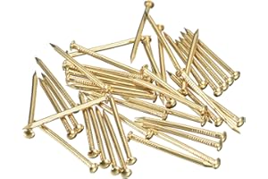 uxcell 40 Pcs Small Tiny Nails 1.5mmx25mm(DXL) Tiny Brass Nails Hardware Nails Small Nail for Wooden DIY Decorative Boxes Hou