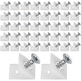 120 Pcs Drawer Bottom Support Brackets,Drawer Wedges with Screws, Fixing Mending Wedges, Angle Code Bracket Fasteners, Plastic Drawer Reinforcement Repair Kit for Furniture Sagging Drawer