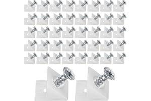 XUJINSONGG 120 Pcs Drawer Bottom Support Brackets,Drawer Wedges with Screws, Fixing Mending Wedges, Angle Code Bracket Fasteners, Plastic Drawer Reinforcement Repair Kit for Furniture Sagging Drawer