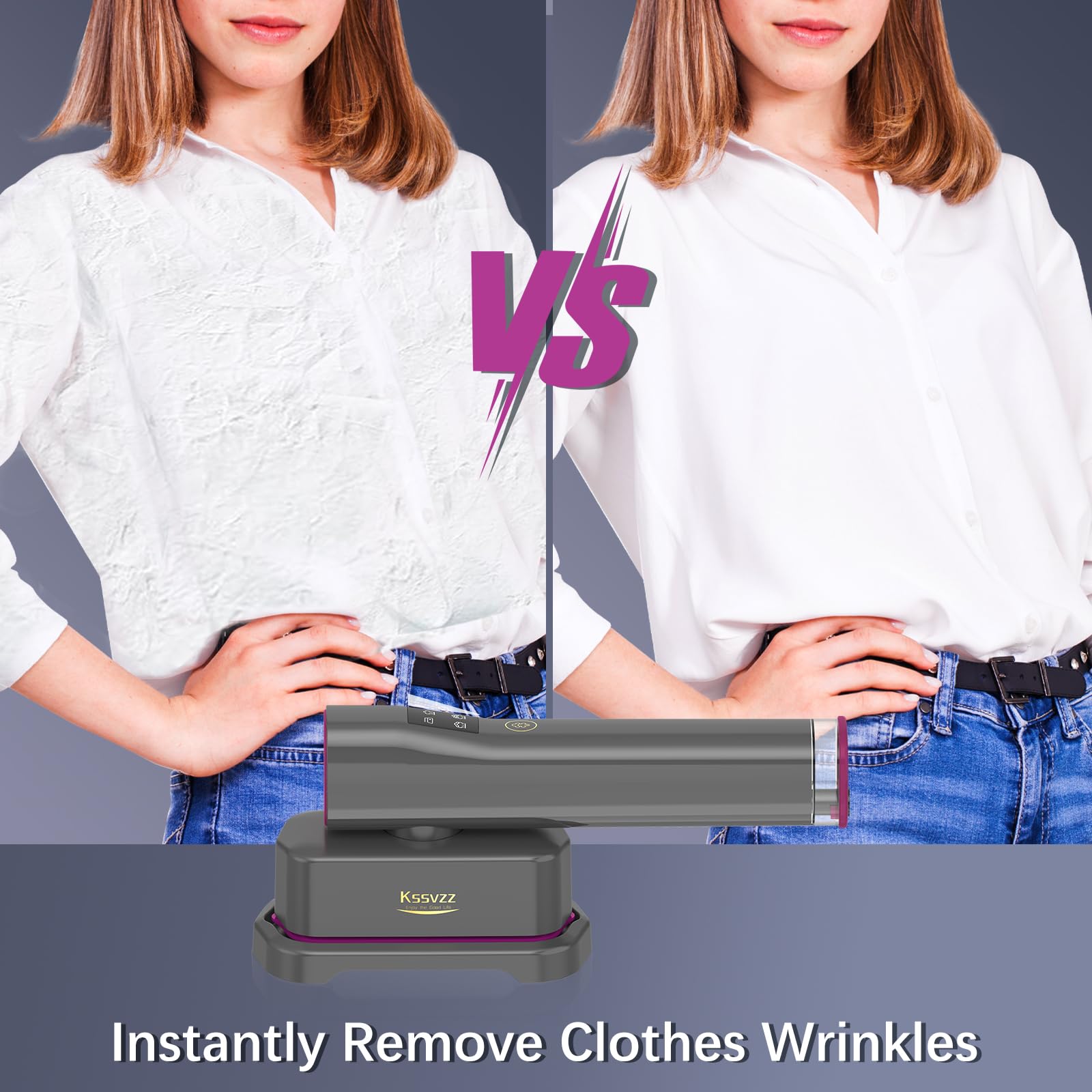 Portable Travel Steamer Iron for Clothes with LCD Touch Screen - 4 Mode Handheld Mini Clothing Steam Iron, Small Garment Steamer Ironing Machine, Hand Held Fabric Steamer for Home, Travel (120V ONLY)