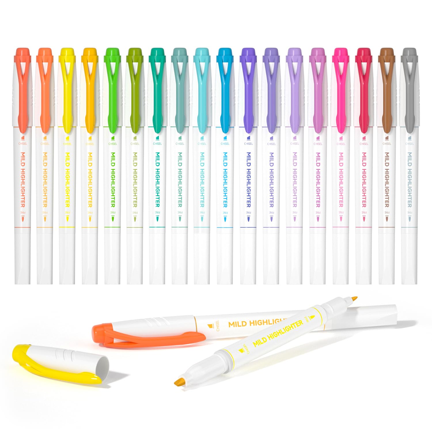 Shuttle Art Pastel Highlighters, 18 Colours Dual Tip Highlighters, Highlighter Markers Assorted Colours, Perfect for Colouring, Underlining, Highlighting, Journaling in School Office Home