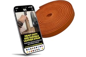 TOFL Genuine Top-Grain Leather Strap | 72 Inches Long | 3/8 Inch Wide | 1/8 Inch Thick (7-8 oz) | 1 Leather Strip for DIY Arts & Craft Projects, Clothing, Jewelry, Wrapping | Orange