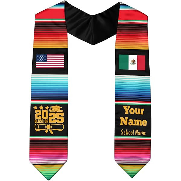 Mexican Sash Cubans Graduation Stole, Custom Cuba Flag Graduation Stole ...