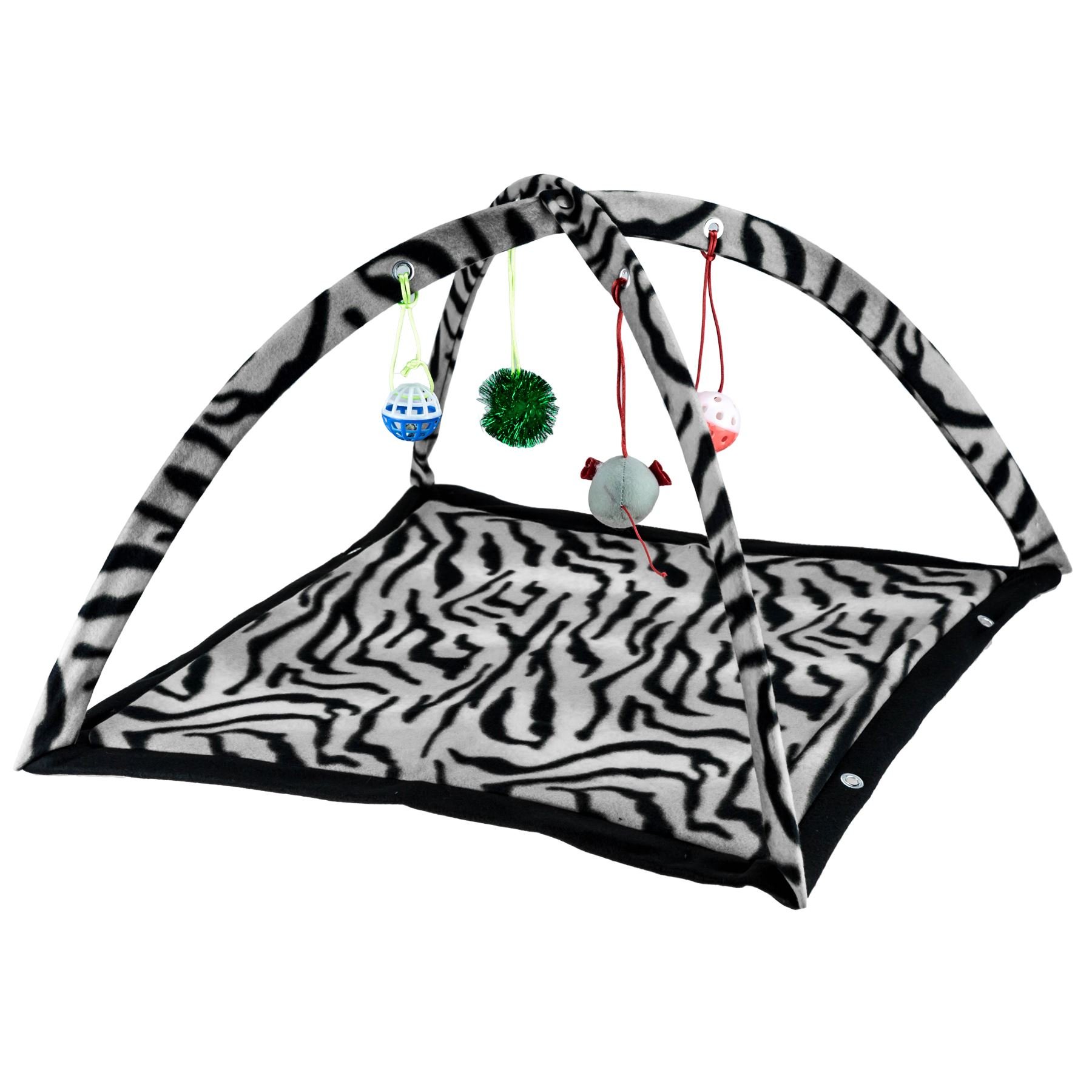 Cat Kitty Activity Play Mat Kitten Play Mat With Swinging Fun Cat Toys (Zebra)
