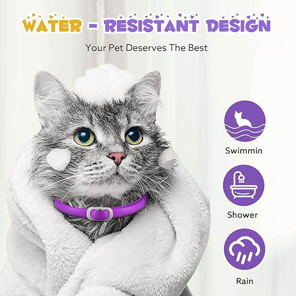 OIMMAL 4 PACK CALMING COLLAR FOR CATS, ADJUSTABLE CAT CALMING COLLAR, CAT PHEROMONE COLLAR FOR CATS AND KITTEN, RELIEVE REDUCE ANXIETY STRESS, CAT ANXIETY RELIEF CALM RELAXING COLLARS
