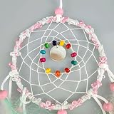 FuninCrea Colorful Half Circle Moon Dream Catcher with Feathers view 6