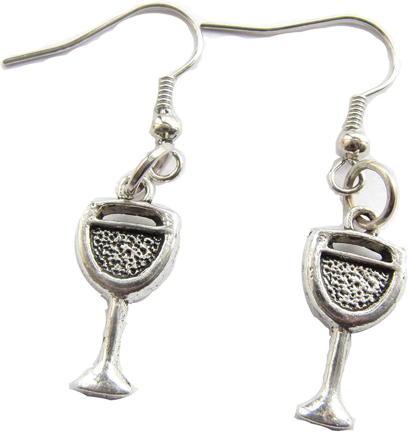 Ancient Silver Wine earrings Personalized Wine earrings