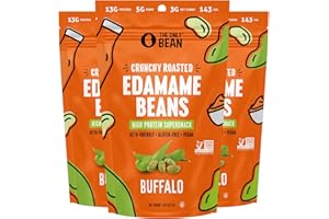 The Only Bean - Crunchy Roasted Edamame Beans (Buffalo), Keto Snacks, Healthy Snacks For Adults and Kids, Low Carb High Protein Snacks, Gluten Free Snack, Vegan Keto Food - 4 oz (3 Pack)