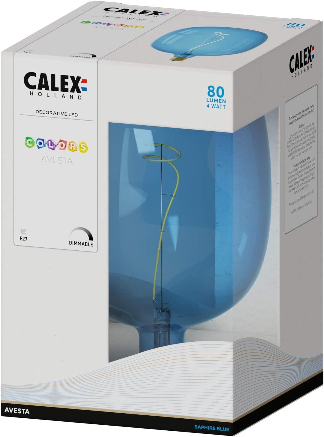 CALEX Dimmable LED lamp, E27, Blue - Image 5