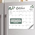 Aesthetic 2025-2026 Magnetic Calendar for Refrigerator, 21-Month Fridge Calendar Magnet from October 2025 to June 2027, Green