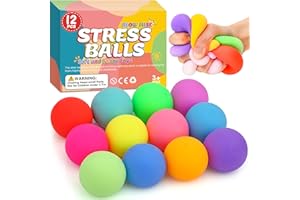 VISCOO 12 Pack Slow Rising Stress Ball,Stress Balls for Kids Adults,Stretchy Fidget Toys for Stress Relief,Hand Therapy Sensory Squishy Ball, Squishy Toys for Kids, Classroom Prize Box Party Favors