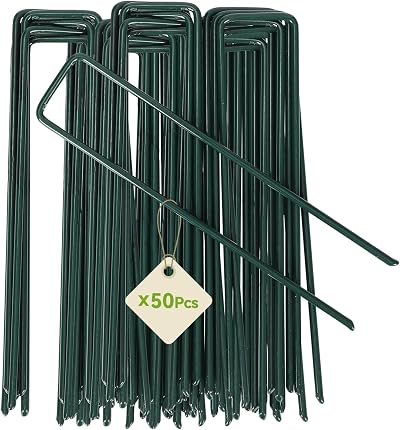 iropro Pack 50 150mm U Shaped Garden Pegs Galvanised Steel Heavy Duty